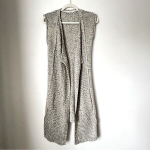 Bianco Nygord Beige & Grey Knit Longline Sweater Vest S/M
